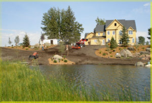 Water Feature Ready for Sod in Montana
