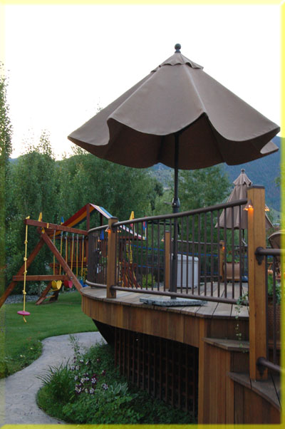 Big Sky Deck in Montana adds to landscape design.